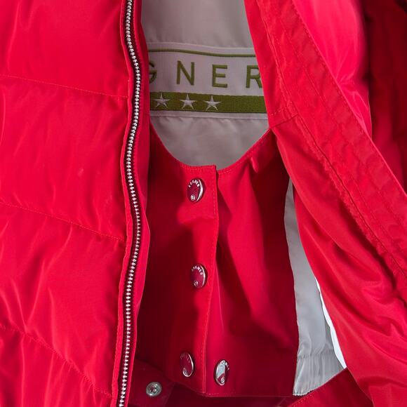 Bogner Goose Down Puffer Hooded Ski Jacket Red - Picture 9 of 11